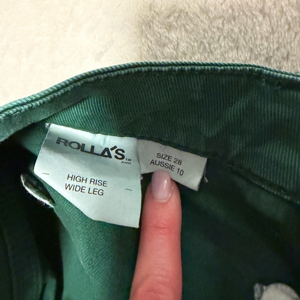 ROLLA'S Green High Rise Wide Leg Pants - Picture 3 of 4